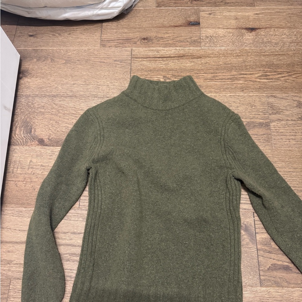 J. Crew Olive Green Funnel Neck Sweater